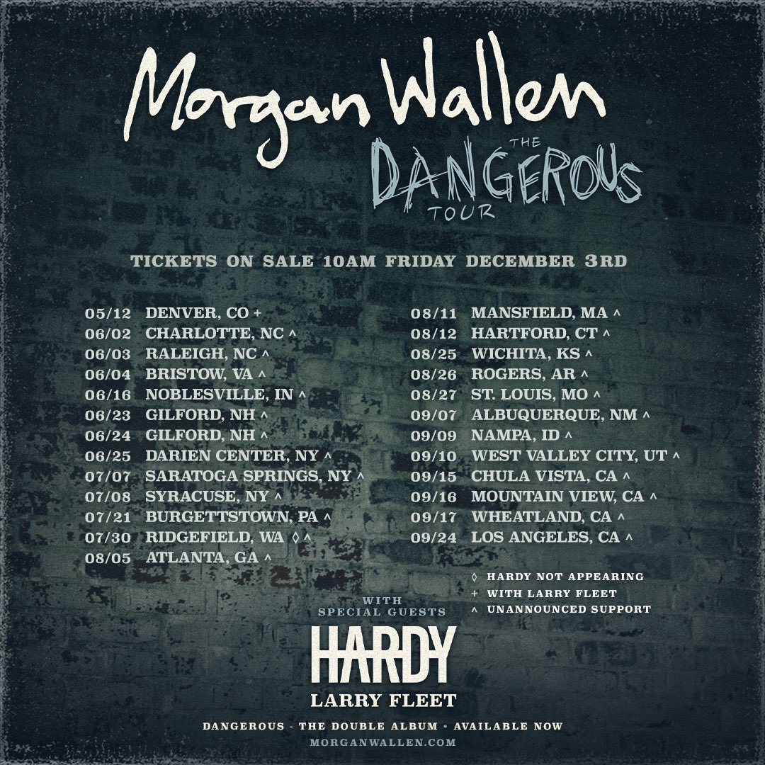 Morgan Wallen Concerts Locations