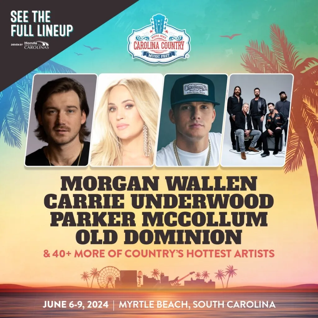 Carolina Country Music Festival: Morgan Wallen, Carrie Underwood, Parker McCollum & Old Dominion – 4 Day Pass at Myrtle Beach